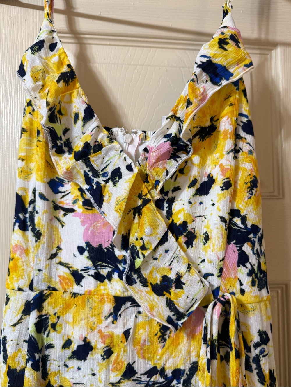 NWT yellow floral maxi wrap dress size medium